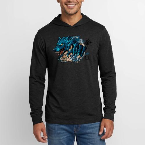 Blue Wolf Graffiti Street Art - Unisex Long Sleeve Hoodie Shirt
