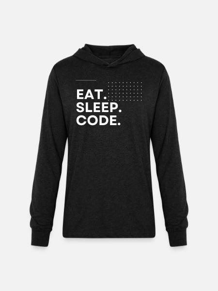 Eat Sleep Code - Unisex Long Sleeve Hoodie Shirt - heather black