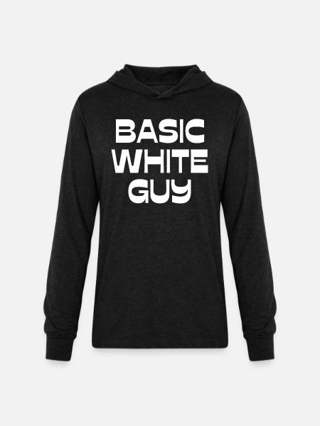 Basic White Guy - Unisex Long Sleeve Hoodie Shirt - heather black