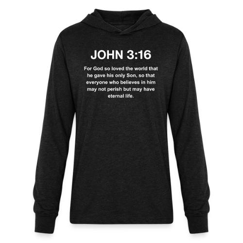 John 3:16 Christian Apparel – White - Unisex Long Sleeve Hoodie Shirt