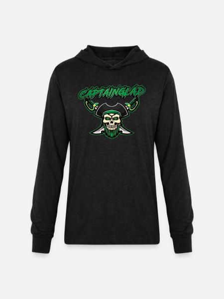 CaptainGlad - Unisex Long Sleeve Hoodie Shirt - heather black