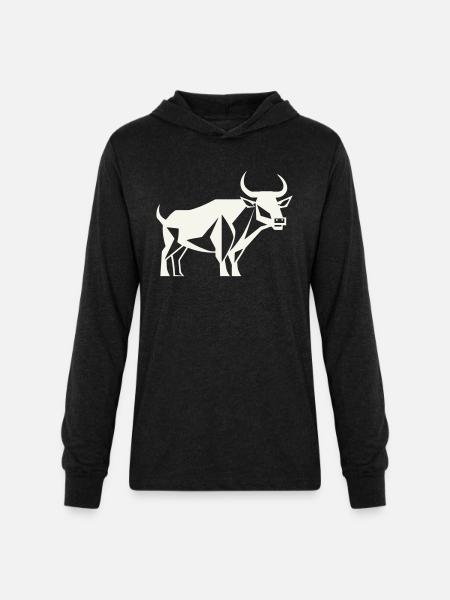 Bull Guardian - Unisex Long Sleeve Hoodie Shirt - heather black