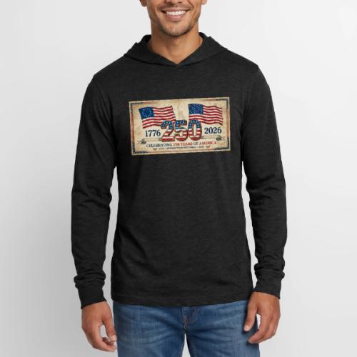 USA 250th Anniversary Flags Emblem - Unisex Long Sleeve Hoodie Shirt