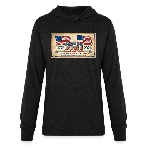 USA 250th Anniversary Flags Emblem - Unisex Long Sleeve Hoodie Shirt