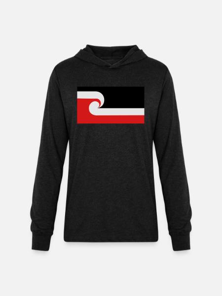 Maori Flag - Unisex Long Sleeve Hoodie Shirt - heather black