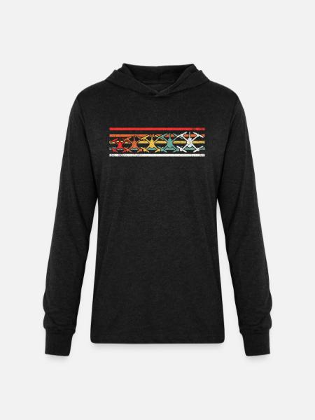 Drone Quadcopter Drone Pilot - Unisex Long Sleeve Hoodie Shirt - heather black