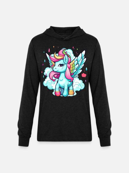 Pegasus - Unisex Long Sleeve Hoodie Shirt - heather black
