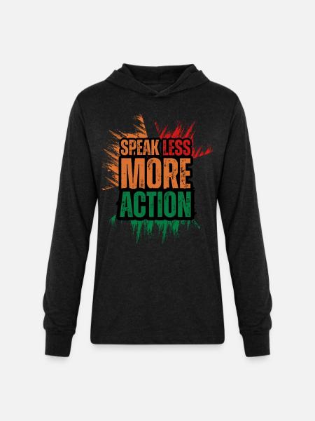 Speak Less Do More - Unisex Long Sleeve Hoodie Shirt - heather black
