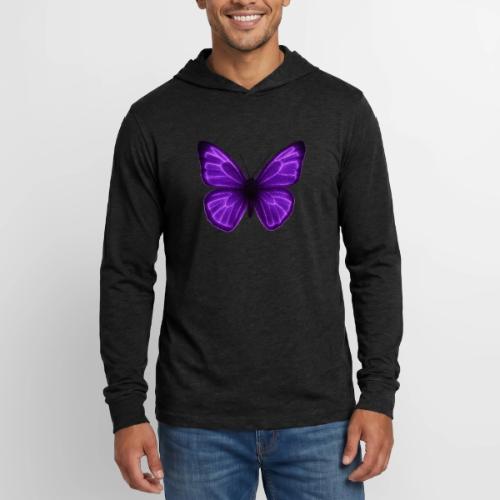 Neon Purple Butterfly - Unisex Long Sleeve Hoodie Shirt