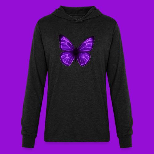 Neon Purple Butterfly - Unisex Long Sleeve Hoodie Shirt