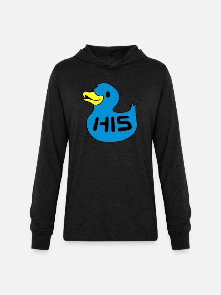 Rubber duckie his - Unisex Long Sleeve Hoodie Shirt - heather black
