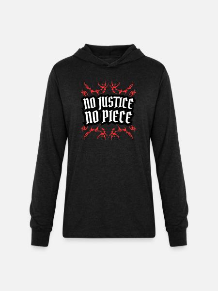 No justice no piece - Unisex Long Sleeve Hoodie Shirt - heather black