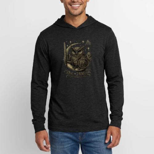 Moon Warrior Owl – Celestial Strength Tee - Unisex Long Sleeve Hoodie Shirt
