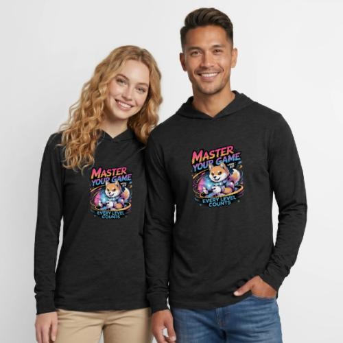 Cute Gamer Shiba Inu Level Up - Unisex Long Sleeve Hoodie Shirt