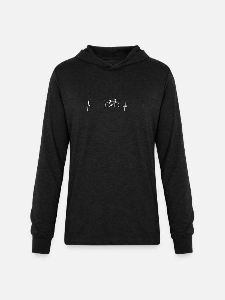 Cycling Cardio - Unisex Long Sleeve Hoodie Shirt - heather black
