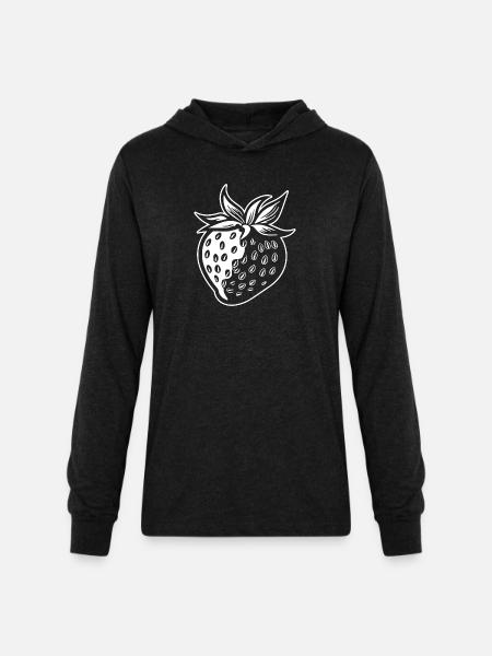 Strawberry Fruit Berries - Unisex Long Sleeve Hoodie Shirt - heather black