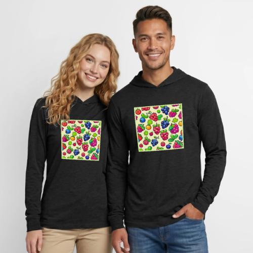 Berry Fruit Pattern Design - Unisex Long Sleeve Hoodie Shirt