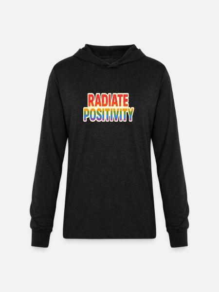 Radiate Positivity - Unisex Long Sleeve Hoodie Shirt - heather black