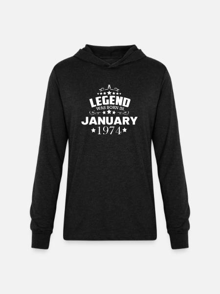January 1974 birthday - Unisex Long Sleeve Hoodie Shirt - heather black