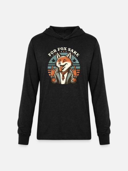 For Fox Sake - Unisex Long Sleeve Hoodie Shirt - heather black