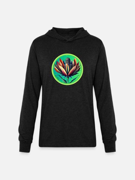 Blooming Microphone - Unisex Long Sleeve Hoodie Shirt - heather black