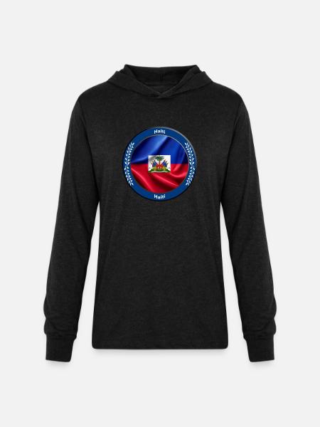 Haiti - Unisex Long Sleeve Hoodie Shirt - heather black