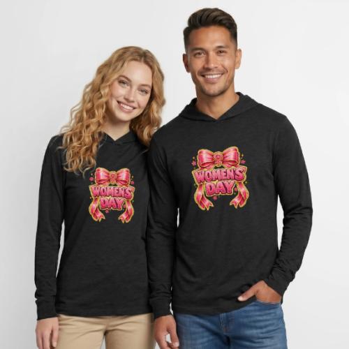Cute Pink Bow Women’s Day Feminist Symbol - Unisex Long Sleeve Hoodie Shirt
