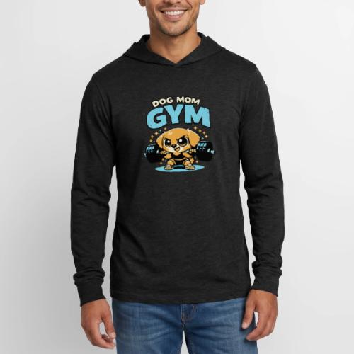 Chibi Dog Gym Workout - Unisex Long Sleeve Hoodie Shirt