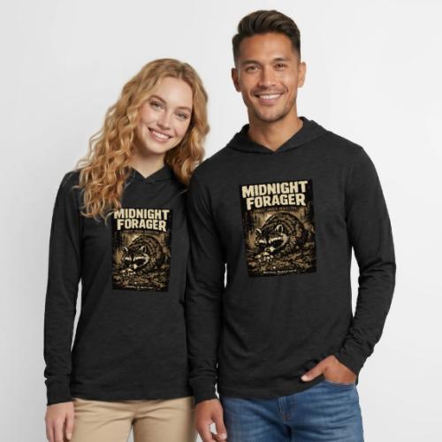 Midnight Forager Raccoon Mushroom Hunter - Unisex Long Sleeve Hoodie Shirt