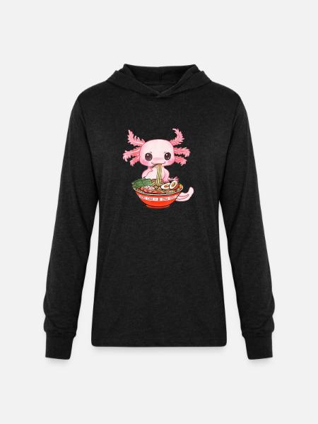 Salamander Kawaii - Unisex Long Sleeve Hoodie Shirt - heather black