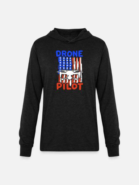 Drone Pilot - Unisex Long Sleeve Hoodie Shirt - heather black