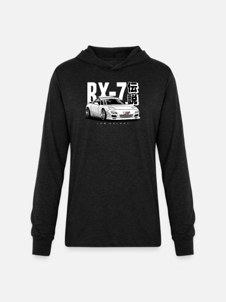 JDM Galaxy RX-7 Legend - Unisex Long Sleeve Hoodie Shirt - heather black