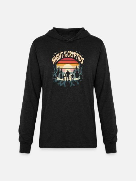 Cryptozoology Night Of The Cryptids - Unisex Long Sleeve Hoodie Shirt - heather black