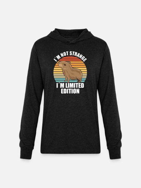 Capybara zoo animal design - Unisex Long Sleeve Hoodie Shirt - heather black
