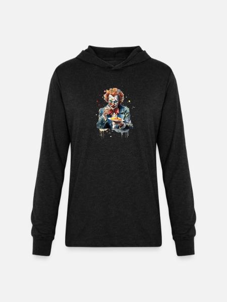 Scary Clown Logo Art - Unisex Long Sleeve Hoodie Shirt - heather black