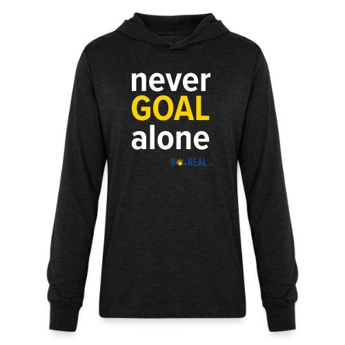 Never GOAL Alone - Black/Navy - Unisex Long Sleeve Hoodie Shirt