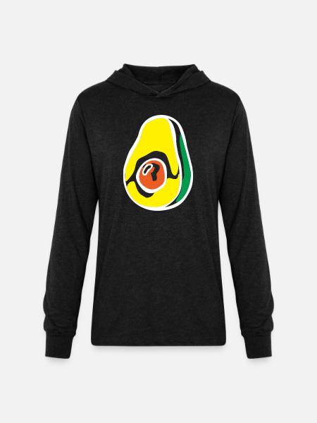 Avocado Slice - Unisex Long Sleeve Hoodie Shirt - heather black