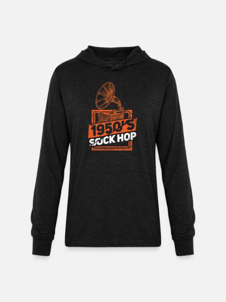 1950s Sock Hop - Unisex Long Sleeve Hoodie Shirt - heather black