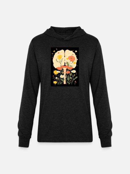 Blooming Mind - Unisex Long Sleeve Hoodie Shirt - heather black
