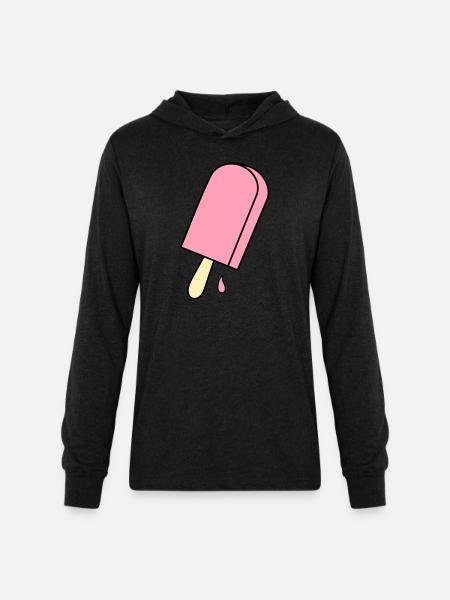 ice cream - Unisex Long Sleeve Hoodie Shirt - heather black