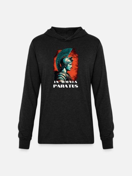 Latin Quote Roman Soldier - Unisex Long Sleeve Hoodie Shirt - heather black