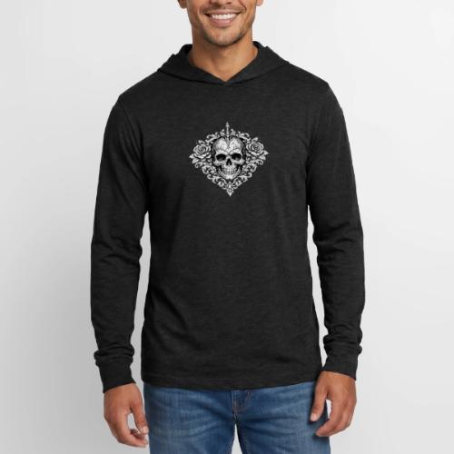 Gothic Filigree Skull - Unisex Long Sleeve Hoodie Shirt