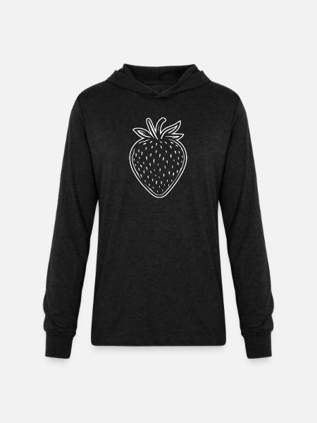 Strawberry Fruit Berries - Unisex Long Sleeve Hoodie Shirt - heather black