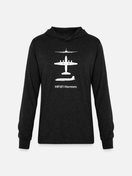 HP 81 Hermes Airliner - Unisex Long Sleeve Hoodie Shirt - heather black