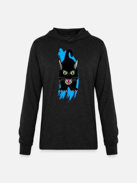 Cat Has Stealth - Unisex Long Sleeve Hoodie Shirt - heather black