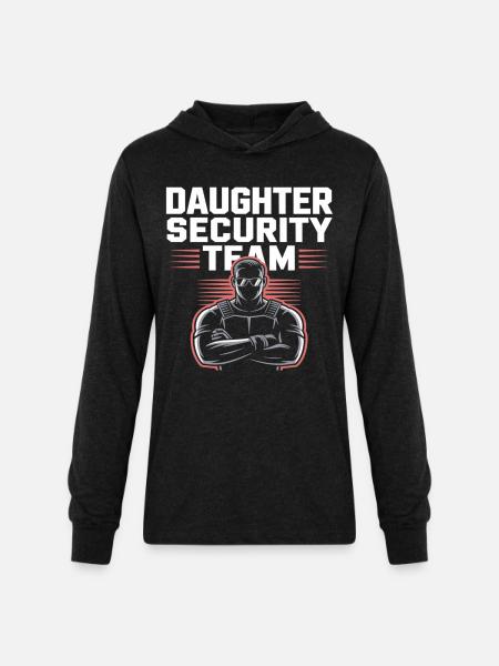 Daughter Security Team - Father Bodyguard - Unisex Long Sleeve Hoodie Shirt - heather black