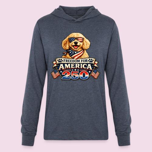 Freedom For America 250 Patriotic Goldendoodle - Unisex Long Sleeve Hoodie Shirt