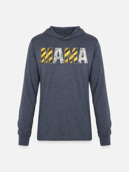 Industrial Hazard Mama Letters - Unisex Long Sleeve Hoodie Shirt - heather navy