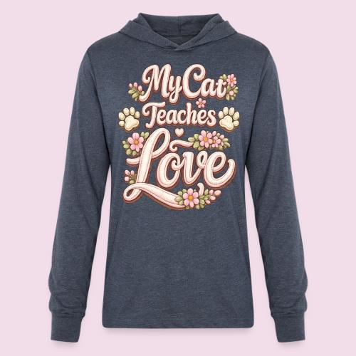 My Cat Teaches Love Faux Embroidery Style - Unisex Long Sleeve Hoodie Shirt