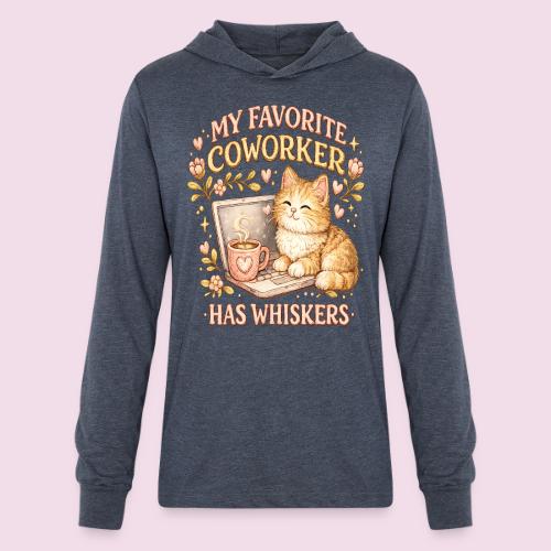 My Favorite Coworker Has Whiskers Faux Stitched - Unisex Long Sleeve Hoodie Shirt